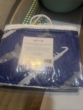 Navy Alligator Kids Nap Mat Blanket